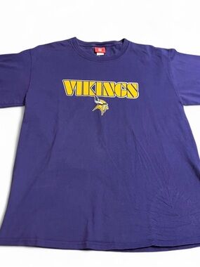 Men’s Vintage NFL Minnesota Vikings Purple Logo Shirt Size L